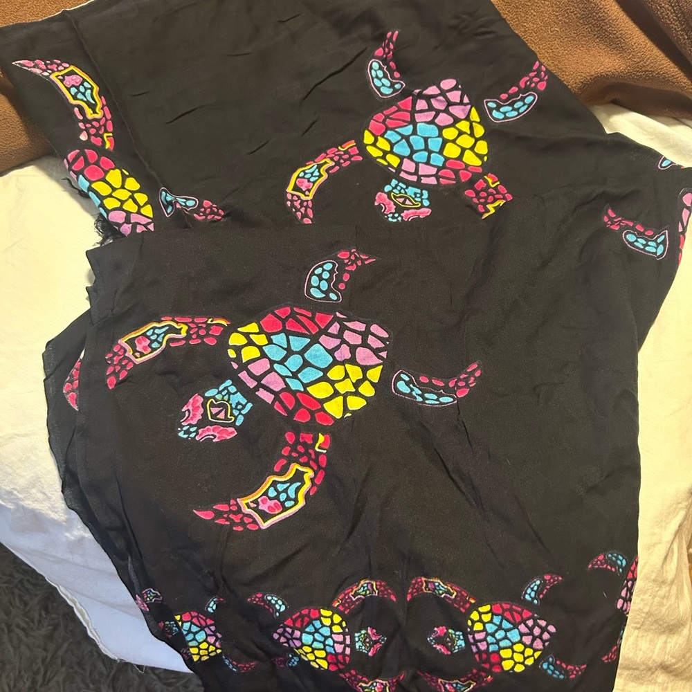 Colorful Turtle Print Women's Sarong Swim Cover-Up